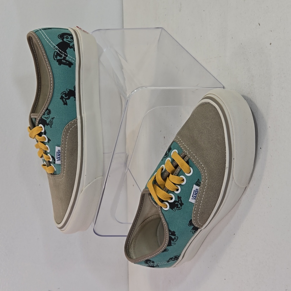 Vans Vault OG Sk8 Monkey Lo-Top Dune Tan & Blue Sneakers Mens 6½ Women's 8